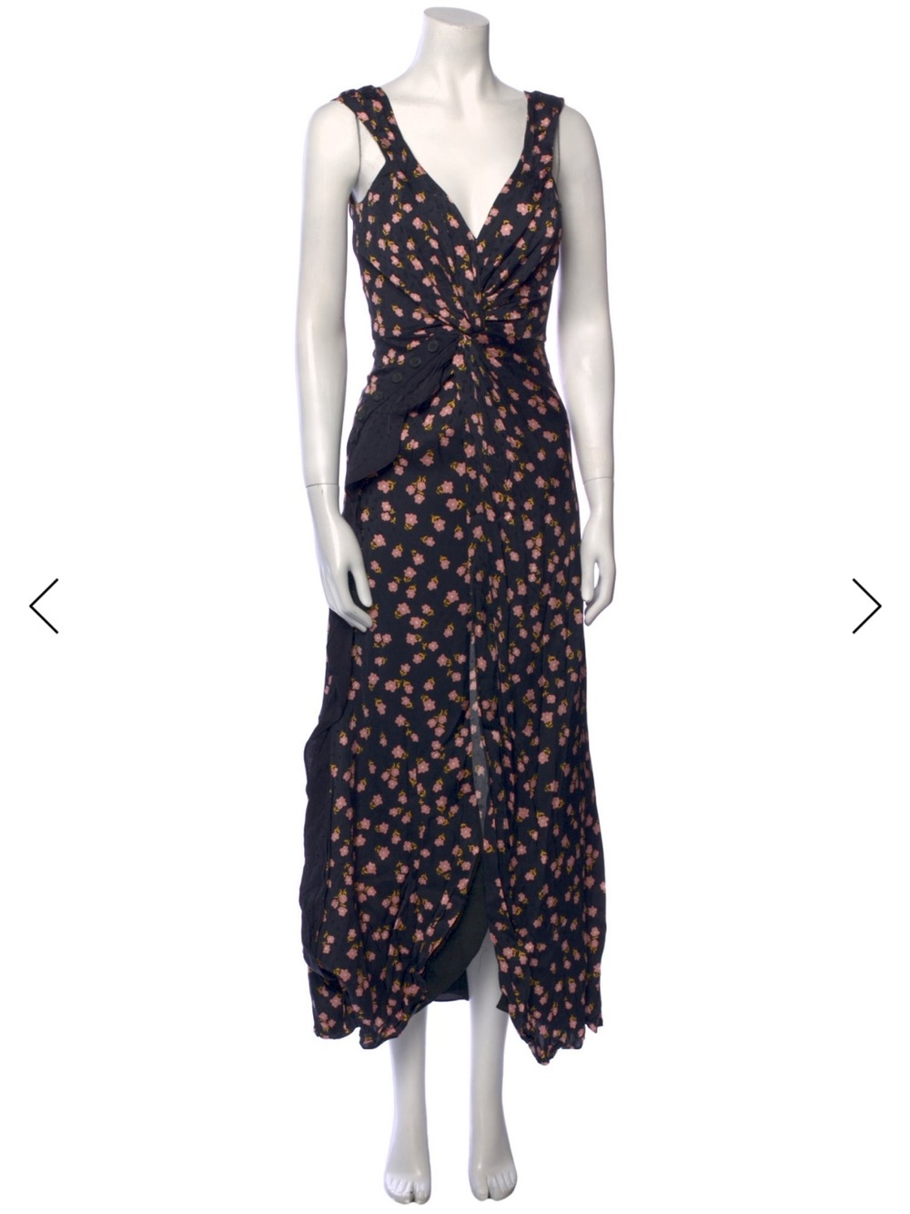 SELF PORTRAIT floral wrap dress evening gown XS